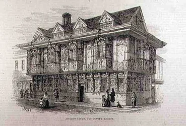 Maison ancienne sur le vieux marché au beurre, Ipswich, de The Illustrated London News, 23 juillet 1881